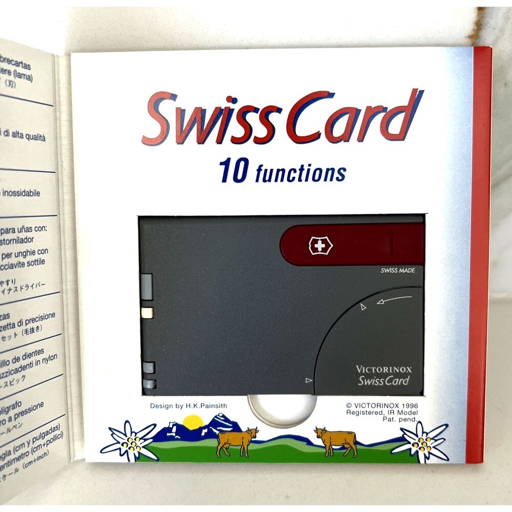 Victorinox SwissCard Gray & Red Logo Swiss Made Multi-Tool Card 10 Functions